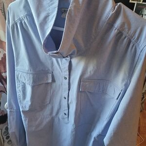 Duluth Trading Co Blue Casual Sun Shirt, Can Be Worn As Casual Dress